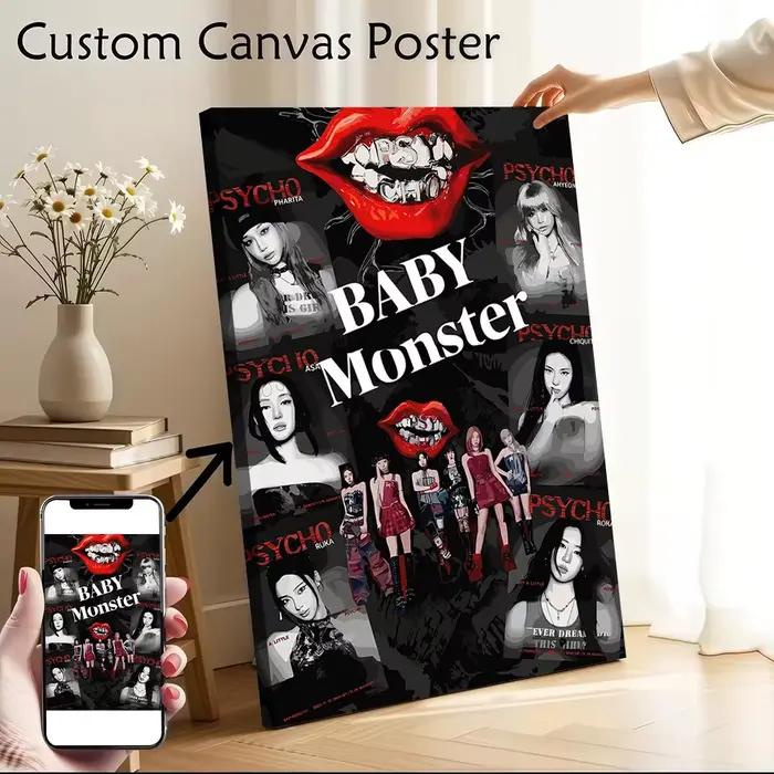 Affiches murales sur toile Baby Monster Psycho Group, impressions personnalisables pour la décoratio