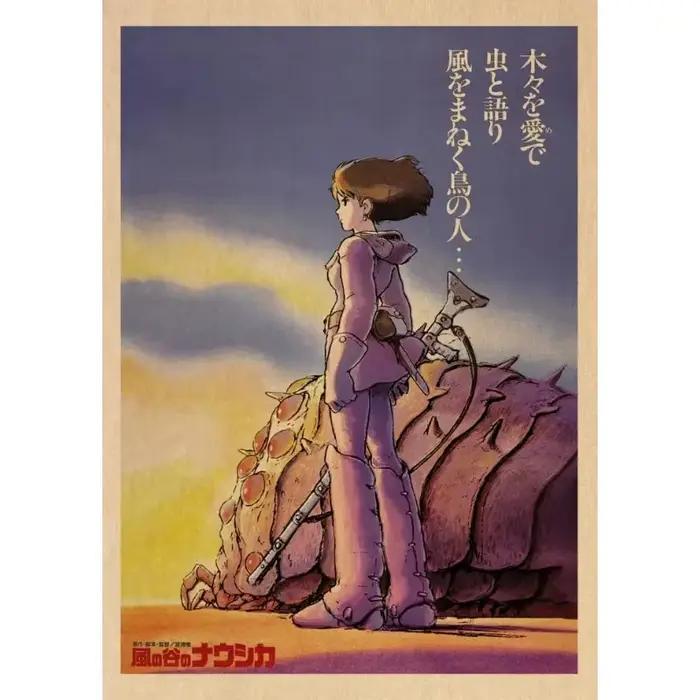 Murales de film rétro Miyazaki Hayao, peintures sur toile de Studio Ghibli, décoration artistique An