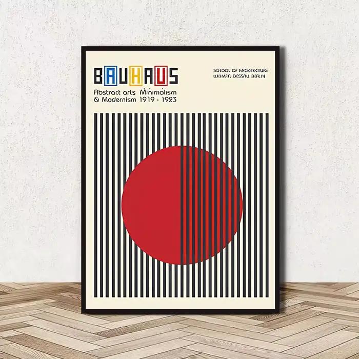 Affiche d'art BAUHAUS, peinture sur toile à motifs géométriques, adaptée à la décoration des salons,