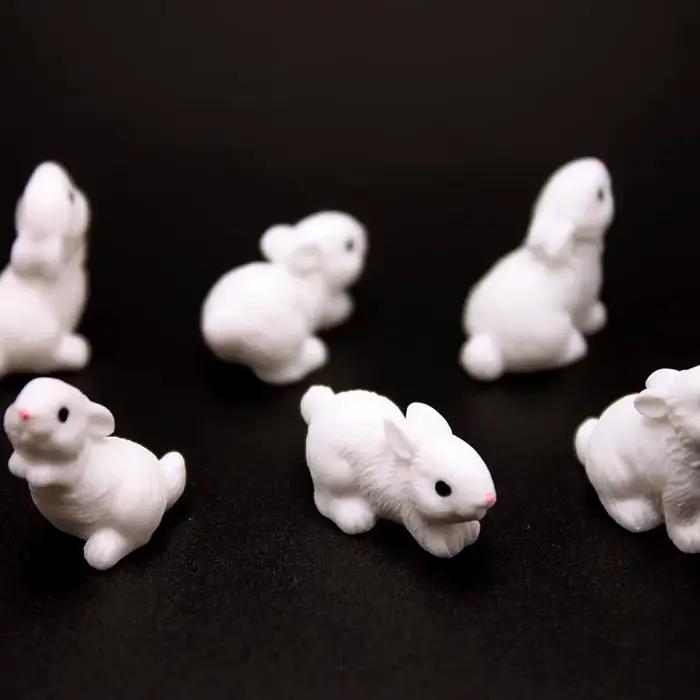 Mini Figurines de lapin en résine, 5/10 pièces, Micro ornement de paysage de jardin féerique Miniatu