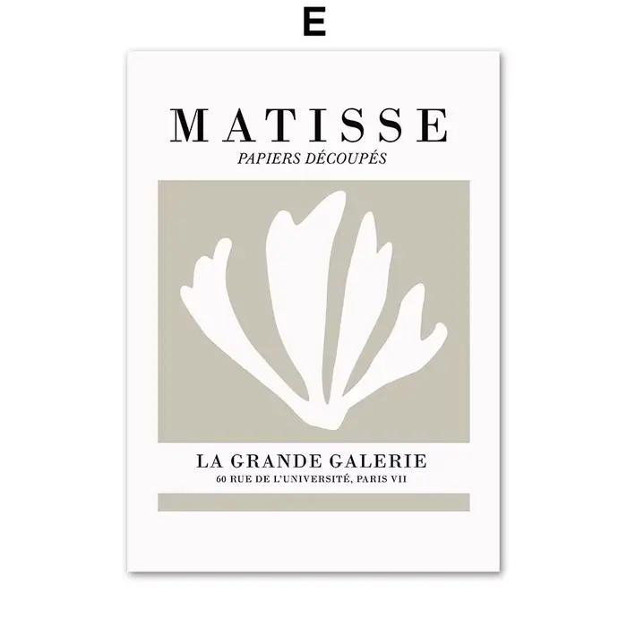 Henri Matisse Femme Visage Corps Abstrait Affiches Vintage Peinture sur Toile Vase Feuille Corail Im