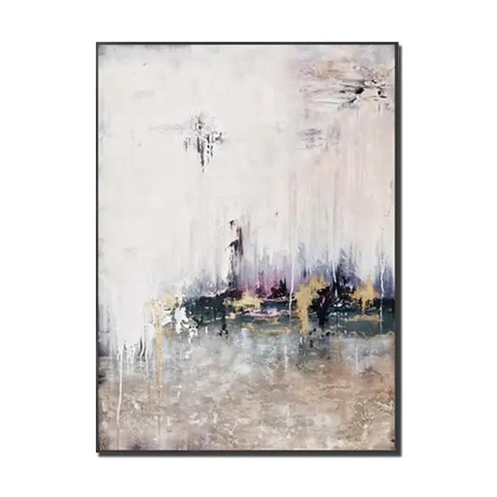 Grande peinture à l'huile abstraite sans cadre, décoration murale, optique peinte à la main, toile d