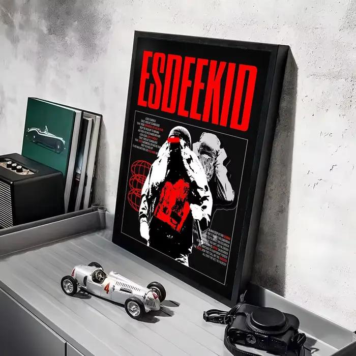 Affiche décorative murale de rappeur, album de musique pop E-EsDeeKid, autocollants d'art mural, imp
