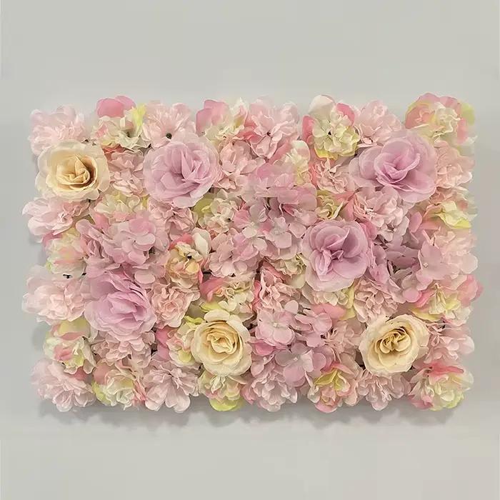 Panneau Mural de Fleurs Artificielles 60x40cm, Toile de Fond Murale Décorative Intérieure et Extérie