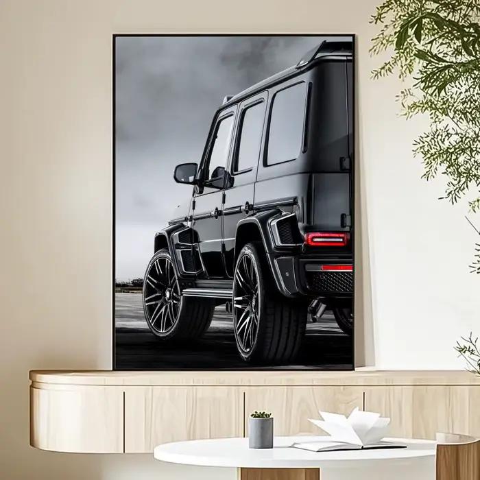 Affiche de véhicule de voiture de luxe noir et blanc, autocollant mural Simple sans cadre pour la ma