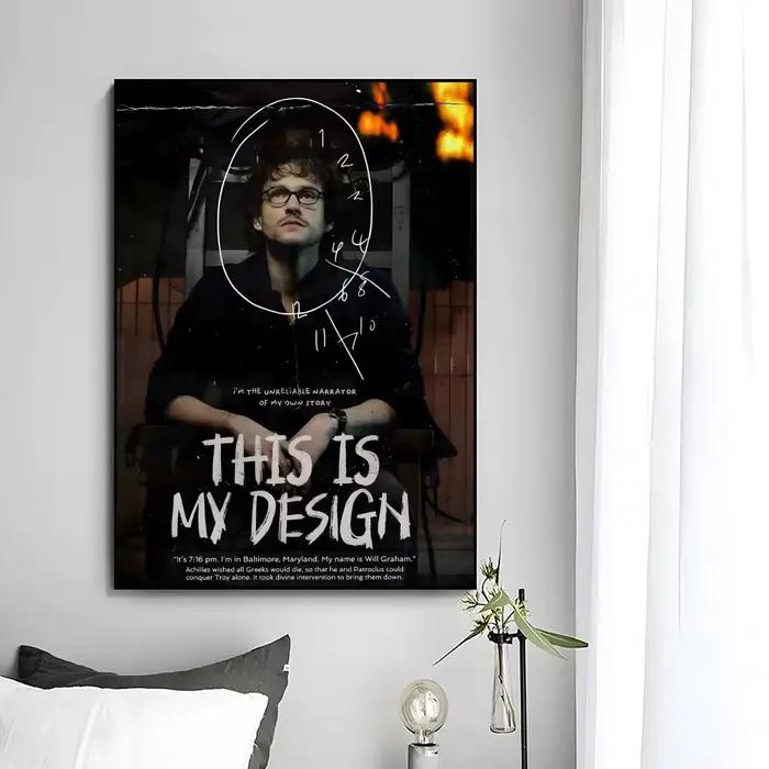 Affiche d'horreur h-hanibale, toile murale imprimée, décoration murale pour la maison, cadeau sans c