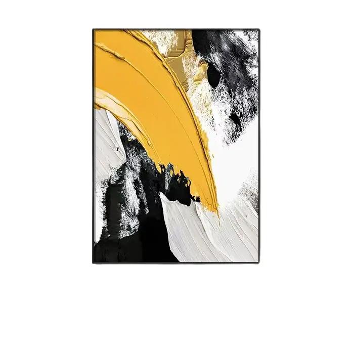 Peinture sur toile abstraite peinte à la main 3D, bleu, rouge, noir, blanc, jaune, art mural moderne