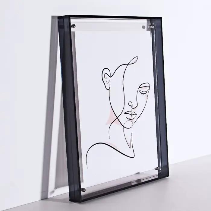 Cadre Photo translucide creux en acrylique épais pour mur, cadre Photo en acrylique pour photos et p