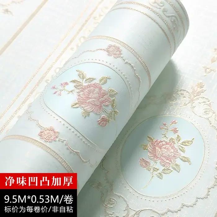 Papier Peint Floral Style Pastoral Européen Non-Tissé pour Salon, Chambre Chaleureuse, Mur de Fond,