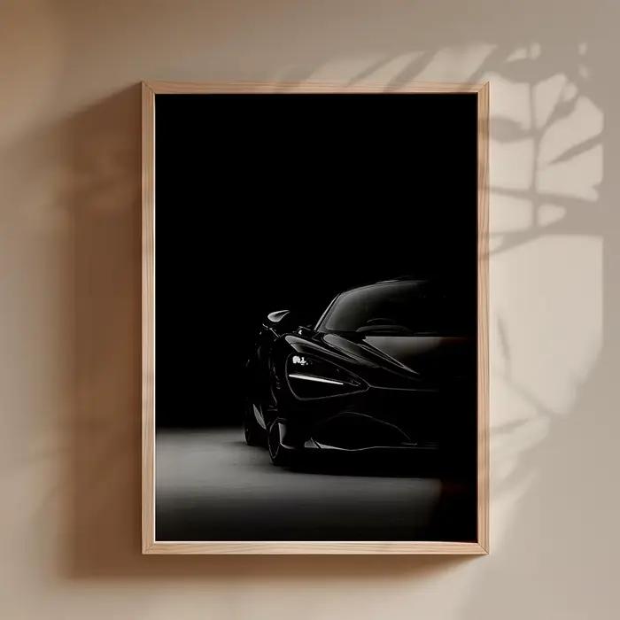 AZNM – toile d'art murale en toile de voiture de sport allemande classique Porsche 911 noire, impres