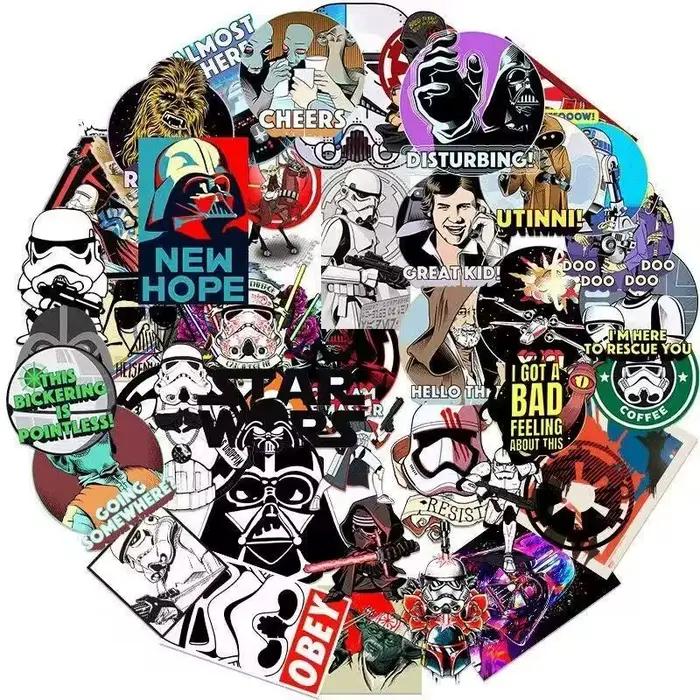 60 autocollants décoratifs créatifs et personnalisés sur le thème de Star Wars, pour téléphones port