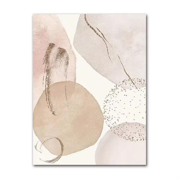 Affiche abstraite bohème géométrique Beige, peinture sur toile, impression d'art mural, image de cha