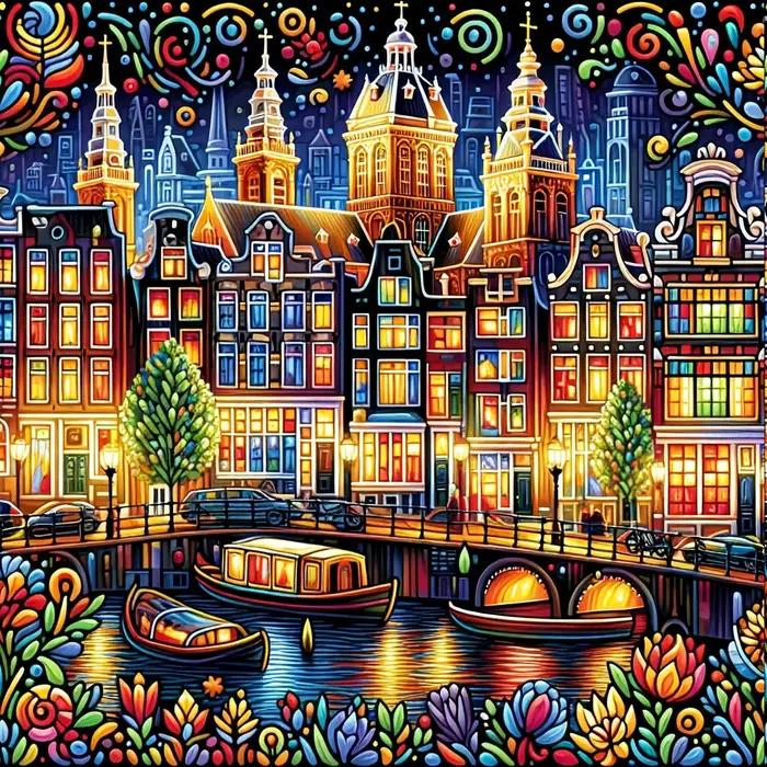 Nouveautés Huacan 2026 : Peinture Diamant Paysage Urbain Nocturne, Broderie Diamant Faite Main, Cade