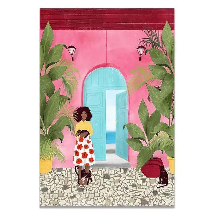 Toile d'art mural avec plantes de jardin abstraites multicolores modernes, affiches et imprimés, déc