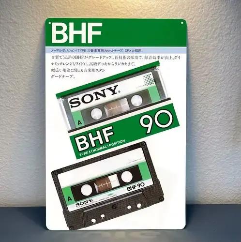 Bhf Cassette Tape Vintage Stereo Hi-Fi Metal Poster -20x30cm Panneau en métal -aluminium