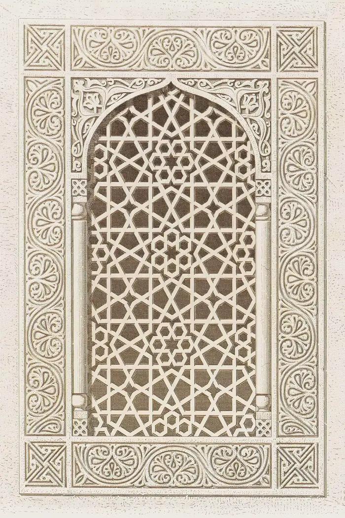 Toile d'architecture de fenêtre de mosquée islamique Vintage, affiche musulmane, imprimés d'art mura