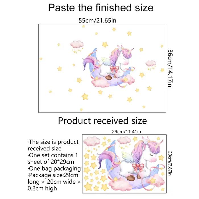 Autocollant mural lumineux étoiles licorne, sparadrap de décoration pour chambre d'enfant et de bébé