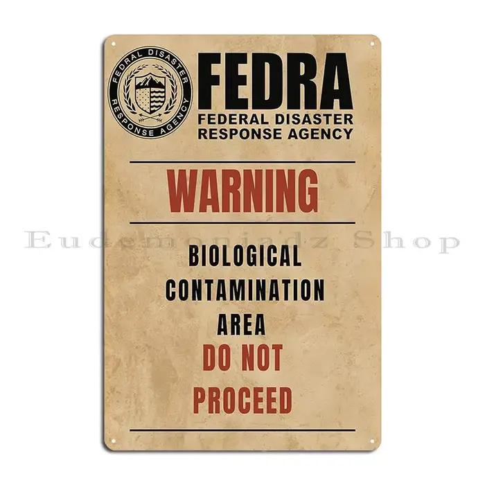Fedra Tlou zone de Contamination biologique affiche Plaque métallique affiche murale Pub personnalis