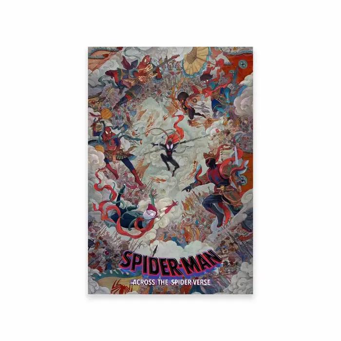 Affiche Marvel Spider Man à travers le vers d'araignée, peinture sur toile murale, imprimés de motiv
