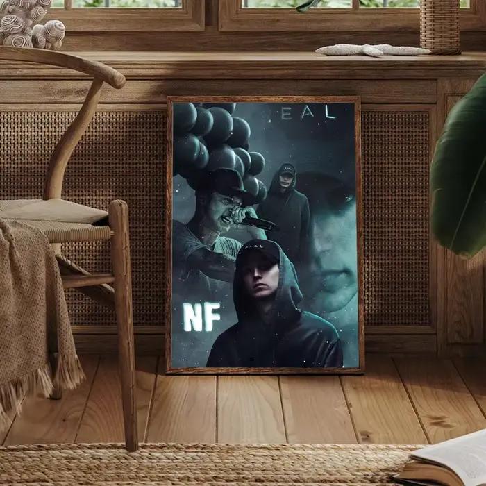 NF Rapper Painting Calligraphy Canvas Poster Wall Art Aesthetic Home Decoration for Living Room