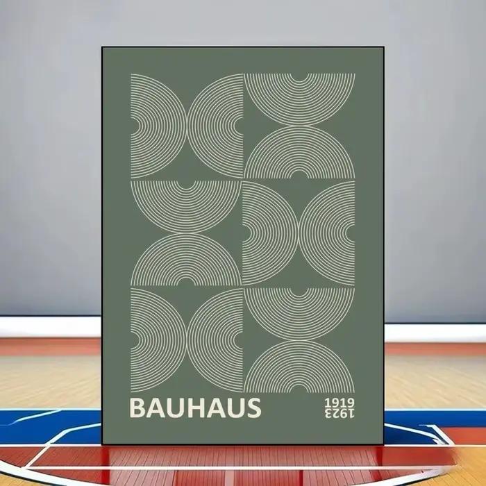 Bauhaus – affiche murale moderne en PVC, lignes de couleurs vertes, HD, auto-adhésive, imperméable,