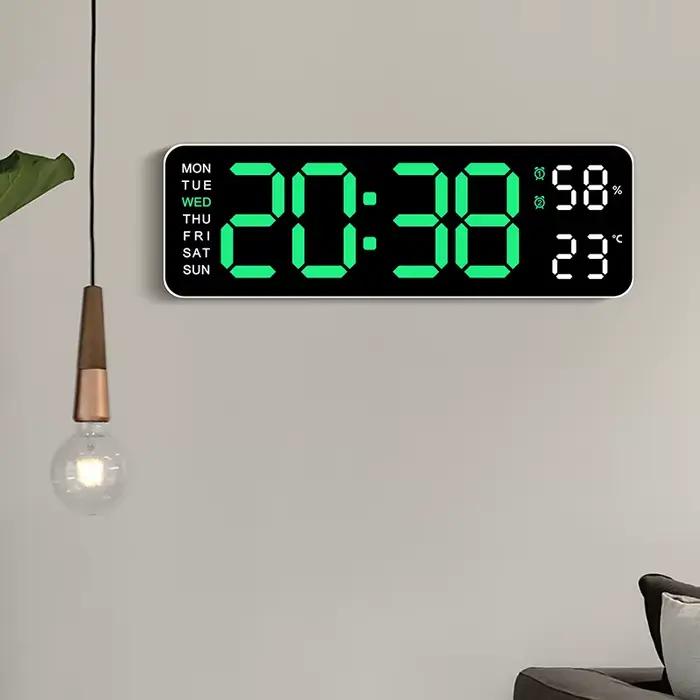 10 pouces intelligent muet LED électronique nuit alarme horloge murale moderne horloge de bureau min