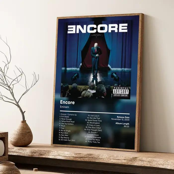 Peinture d'album musical E-Eminem, calligraphie moderne, impression sur toile, décoration murale élé