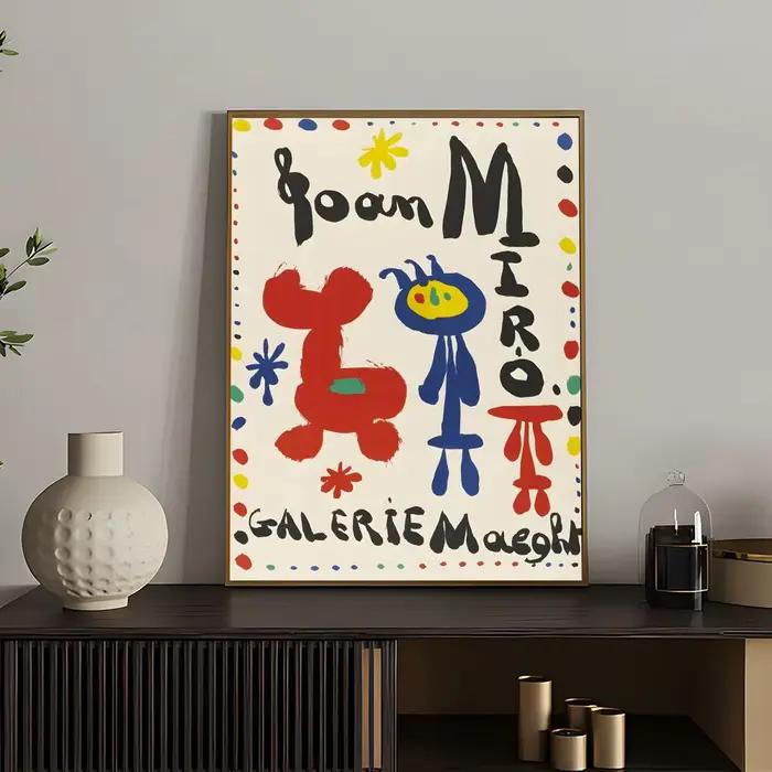 Affiche d'art populaire Jjoan Miro, polyvalente, HD, étanche, décor mural auto-adhésif pour n'import