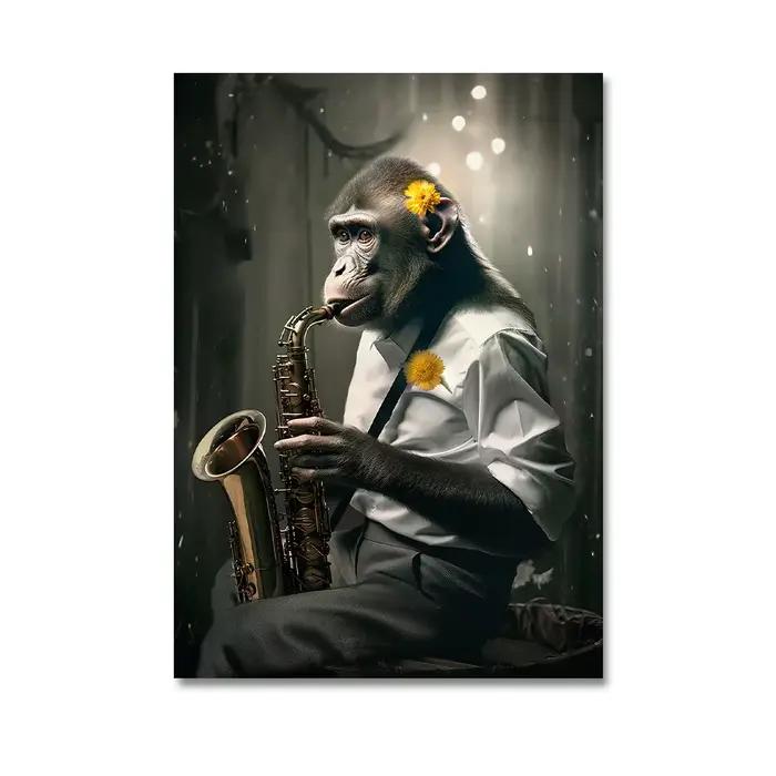 Costume de gorille nordique, peinture sur toile d'art mural, esthétique abstraite, animaux singes, a
