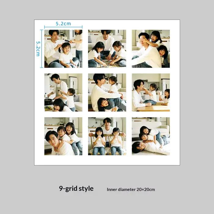 Cadre photo en bois premium à 9 compartiments - Cadre photo créatif DIY pour couples, souvenirs de m