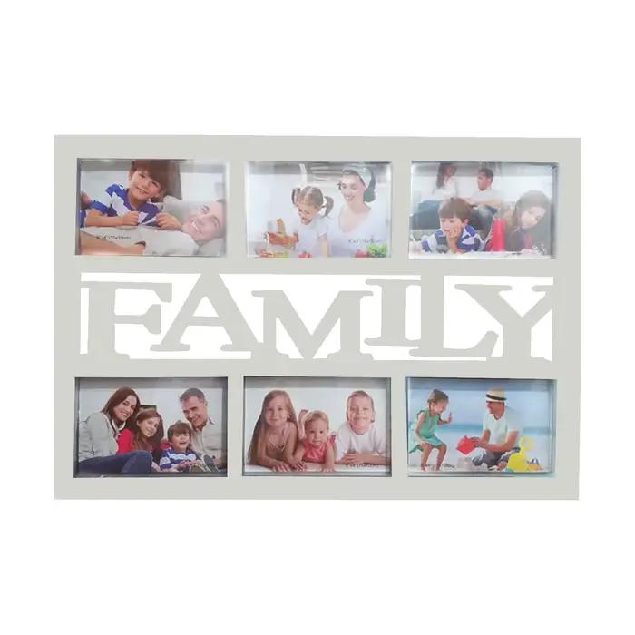 Kit de collages photo muraux à 6 emplacements, cadre photo multi-ouvertures pour la famille, décorat
