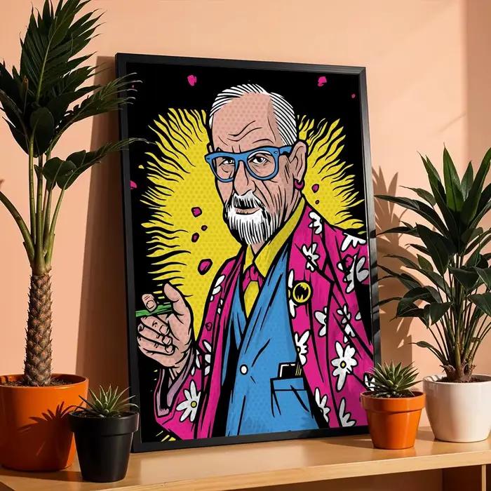 Affiche de psychanalyse de Sigmund Freud, autocollants muraux d'art modernes auto-adhésifs pour cham