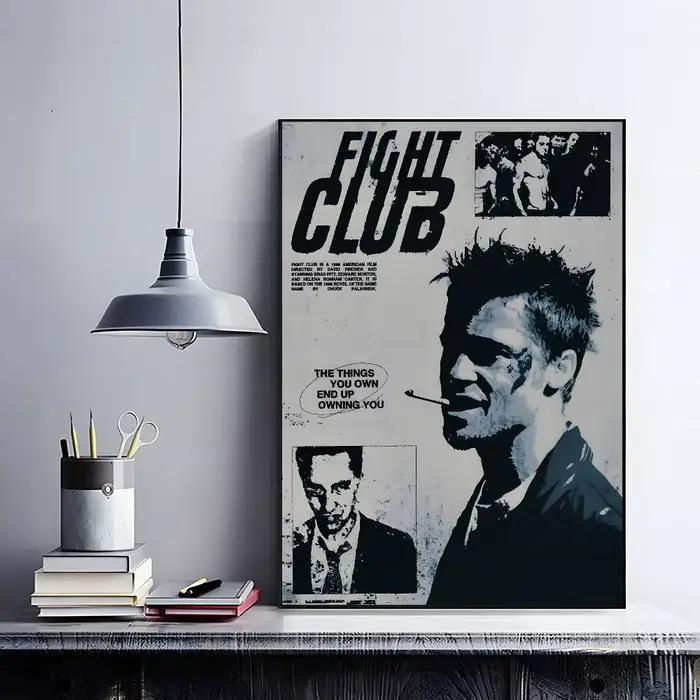 Affiche de film Fight Club HD, mur collant, imperméable, pour la maison, le salon, la chambre à couc