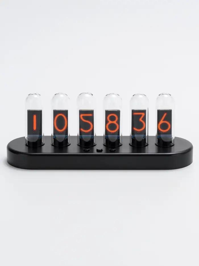 Réveil à tubes Nixie avec animation animée, décoration de bureau, cadeau pour petit ami.