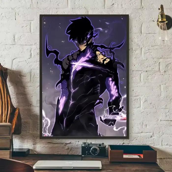 Toile de peinture sans cadre avec nivellement Solo, bande dessinée, affiche d'art, décoration de sal