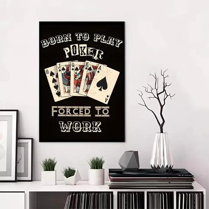 Affiche de jeu de poker drôle, autocollant mural décoratif moderne pour salon, affiche de décoration