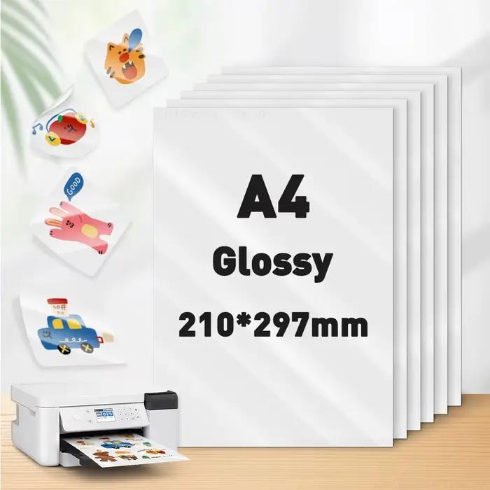 Papier Adhésif A4 Brcorporelle Imprimable, Autocollant en Vinyle, Papiers d'Impression Imperméables,