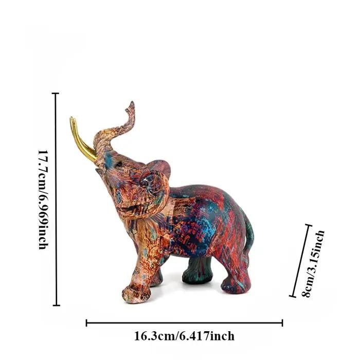 Décor à la maison peinture nordique Graffiti éléphant Sculpture Figurine Art éléphant Statue créativ