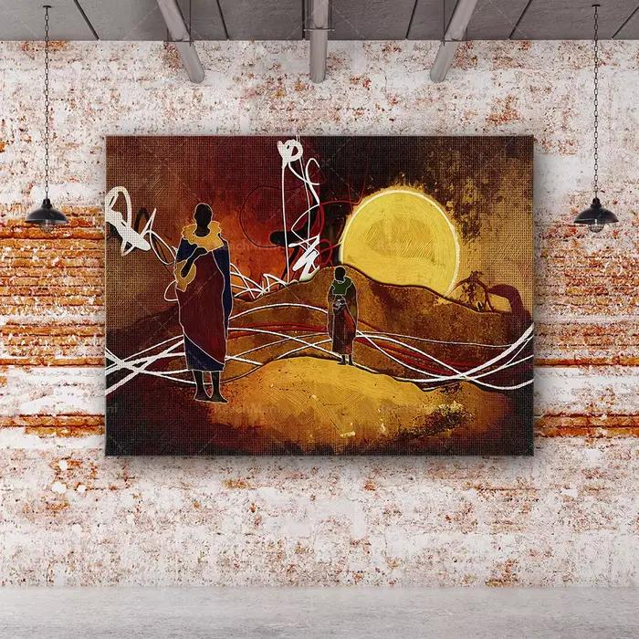 Toile d'art africain vintage rétro, homme tribal africain, affiche murale imprimée, décoration