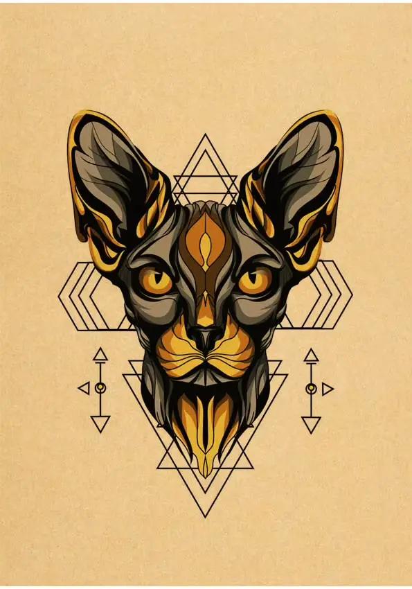 Sphinx – affiche de chat rétro, en papier Kraft, impression Vintage, décor de maison, Bar, café, pei