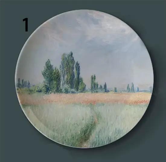 Assiettes murales de peinture Monet, tentures murales, artisanat en céramique, plat décoratif pour l
