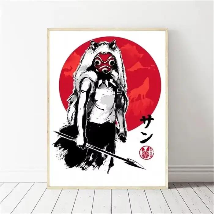 Affiche de film de dessin animé Totoro Hayao Miyazaki, peinture sur toile imprimée, images d'art mur