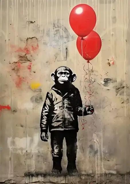 Banksy Graffiti garçon fille avec ballon sur toile affiches imprime Pop Street mur Art peinture pour