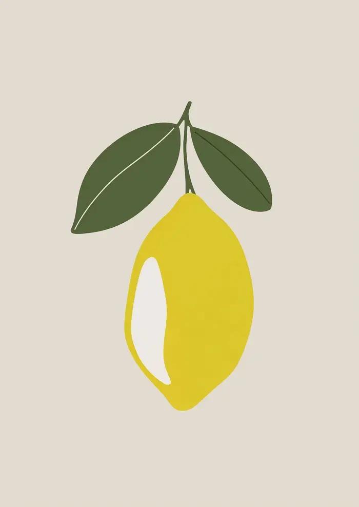 Affiche sur toile imprimée avec motifs d'orange, de citron, d'arbre à citron, de raisins sur vigne,