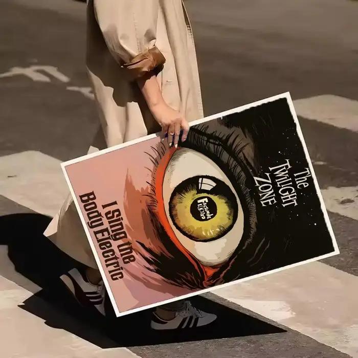 Affiche de science-fiction TV Drama T-The Twilight Zone, peinture auto-adhésive avec impressions, dé
