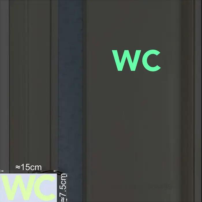 Autocollant de signe de porte de WC, étiquette autocollante qui brille dans la nuit, pour café, hôte
