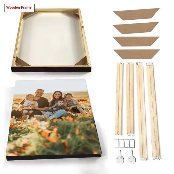 Cadre d'images en bois de grande taille, bricolage, pour mur, toile, peinture diamant, image et affi