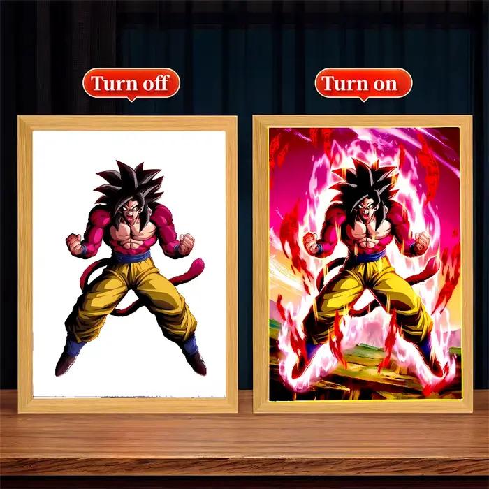 Anime Dragon Ball Z lumière peinture cadre Photo Dragon Ball figurines Goku figurine Led veilleuse c