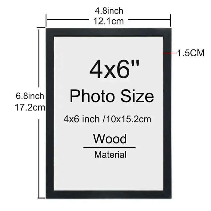 14 pièces 4x6 pouces cadres Photo, cadres Photo en bois sans tapis, table ou affichage mural pour im