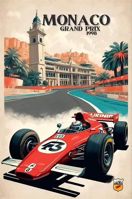 Affiche de sport automobile Vintage, Collection d'affiches de course, peinture sur toile d'art mural